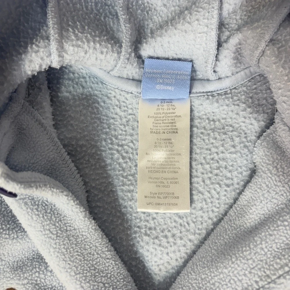 Vintage Disney Winnie the Pooh Fleece One Piece with Hood and‎ Hand Covers
